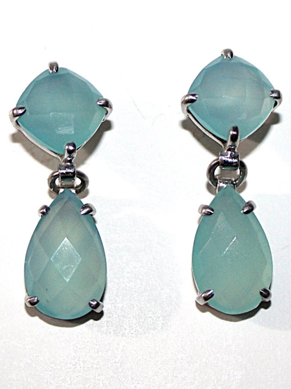 Sterling Silver Chalcedony Dangle Earrings